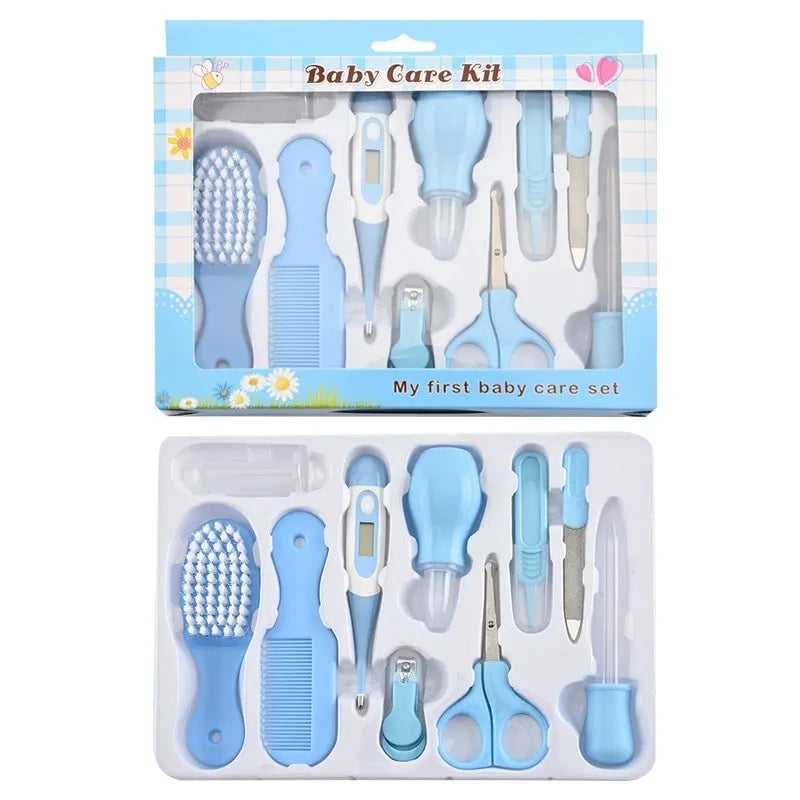 10Pcs Multi-Piece Baby Care Kit Newborn Hair Nail Thermometer Beauty Brush Kit