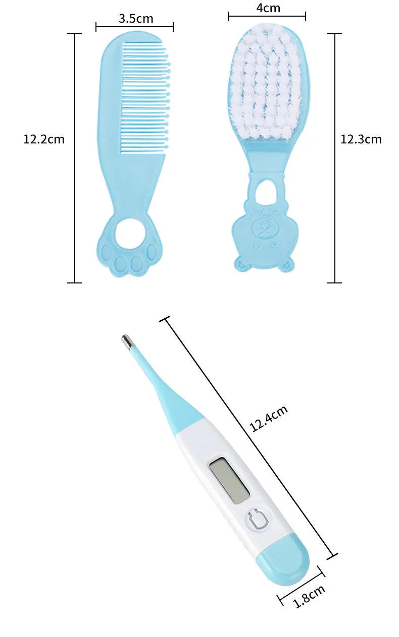 10Pcs Multi-Piece Baby Care Kit Newborn Hair Nail Thermometer Beauty Brush Kit