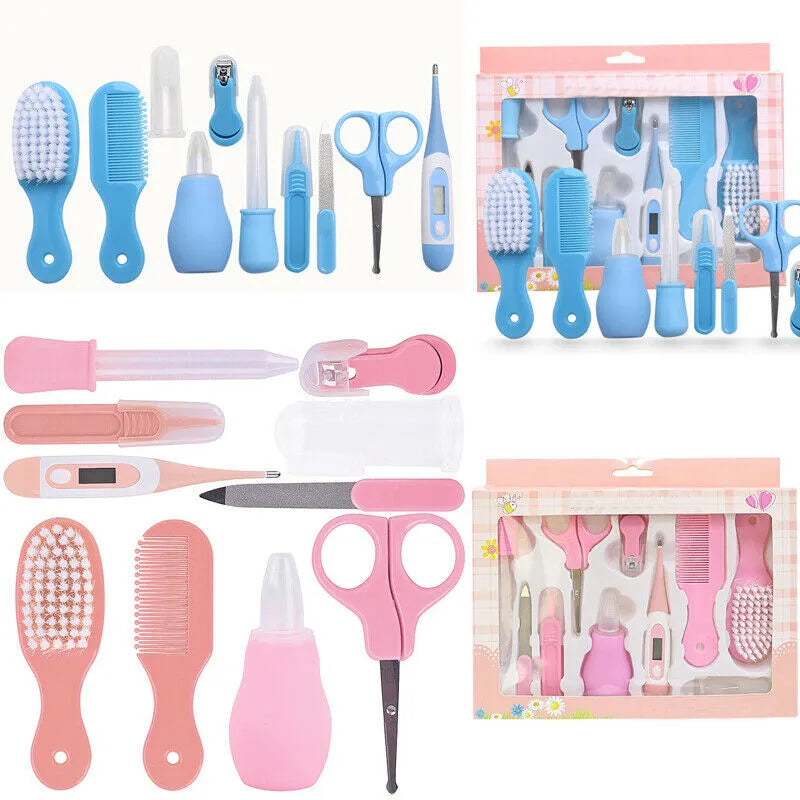 10Pcs Multi-Piece Baby Care Kit Newborn Hair Nail Thermometer Beauty Brush Kit