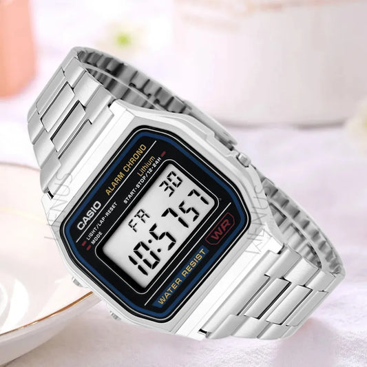 stainless steel band waterproof retro square digital sports military watch